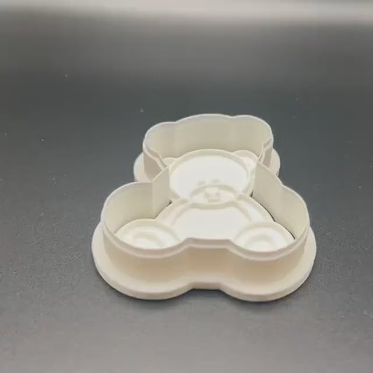 Sitting Teddy Bear Cookie Cutter & Fondant Stamp STL | 3D Printable Baking Tool | Baby Shower Cookie Cutter | We can Bearly Wait Theme