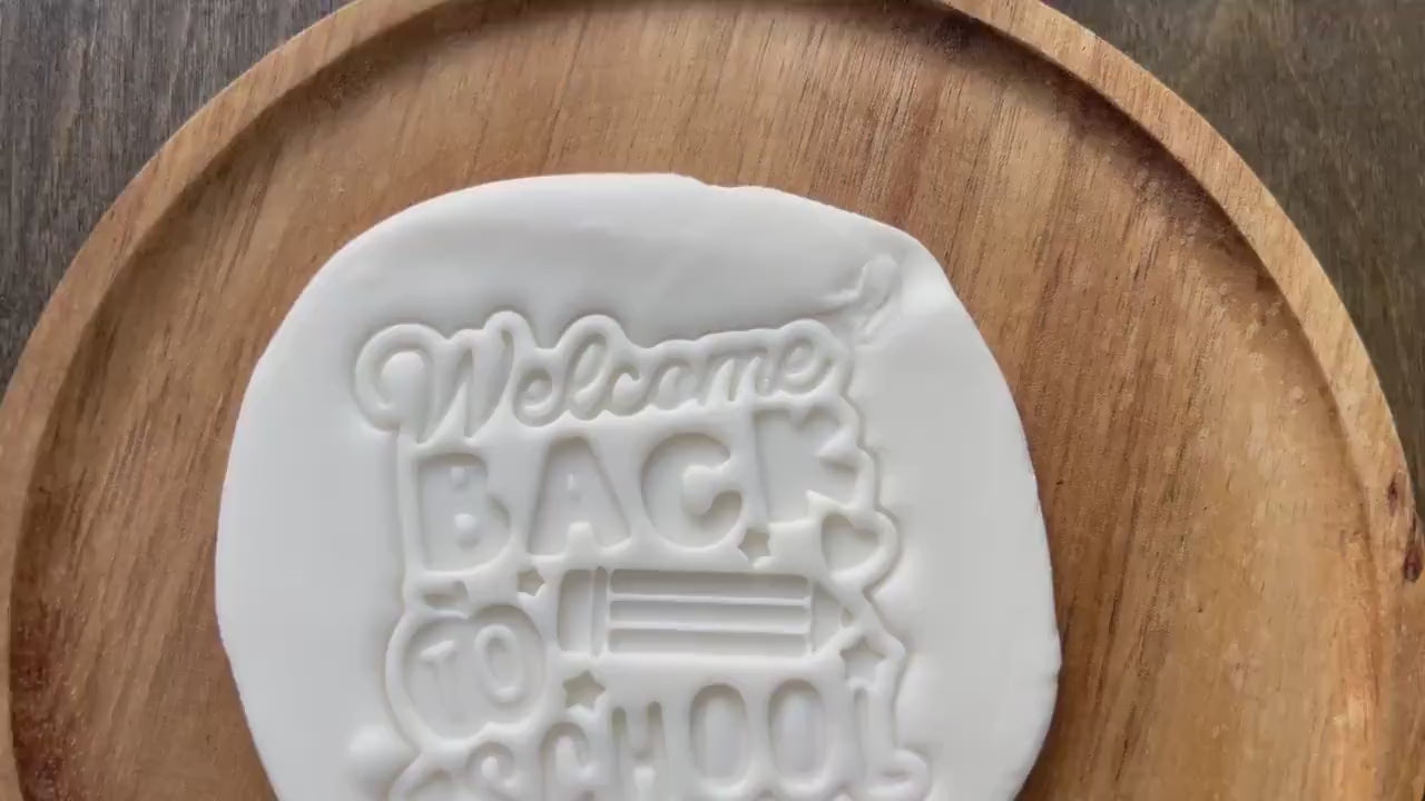 Welcome Back to school Cookie Cutter and Fondant Stamp Set STL File | 3D Printable Design |Back-to-School and Teacher Appreciation Events |