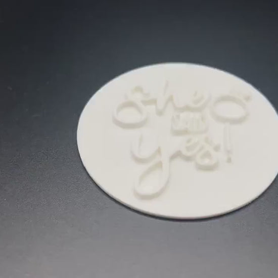 She said yes! Fondant Stamp STL, Bridal Debosser, Bride to Be Stamp, Bride, 2024 Bride STL, Bridal Cookies, Wedding Cookies, Bachelorette