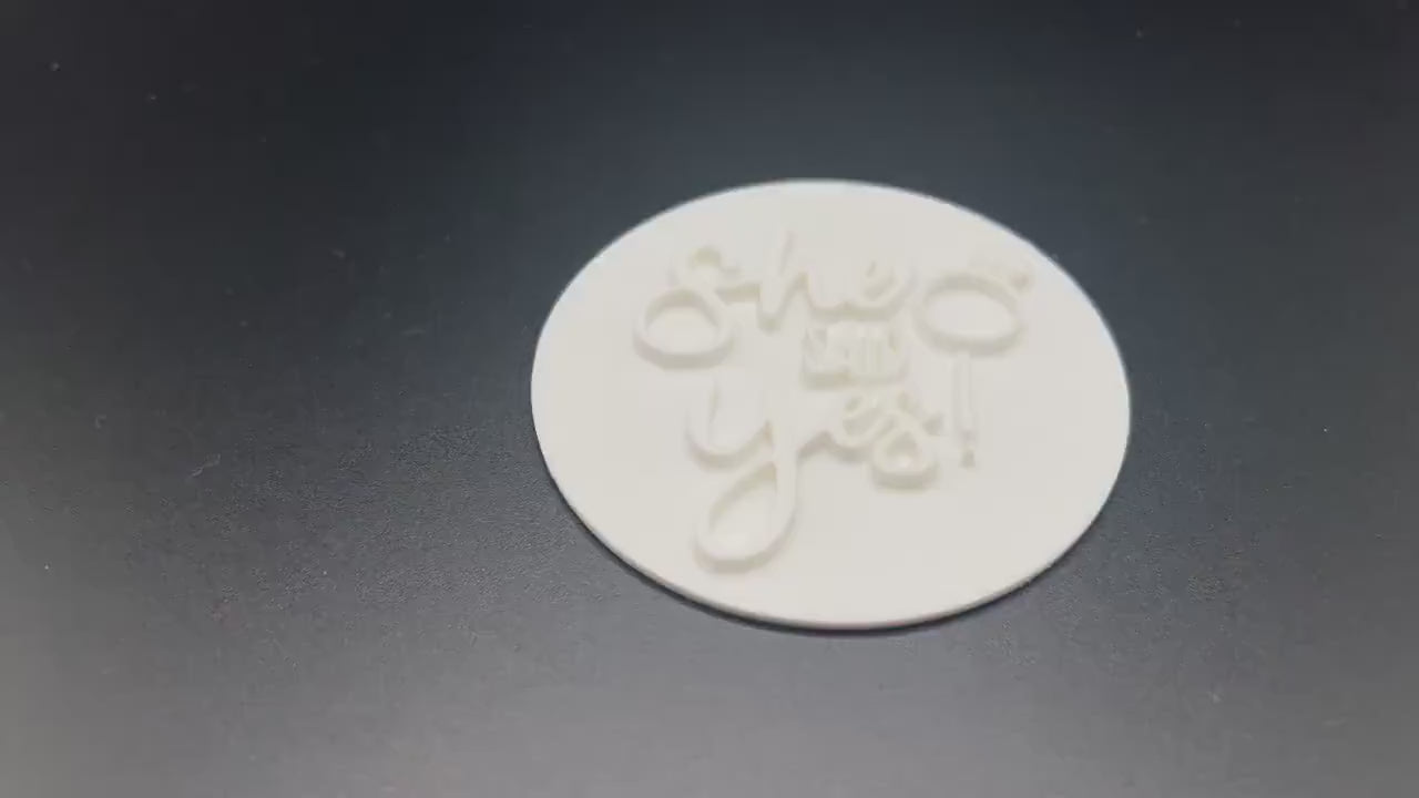 She said yes! Fondant Stamp STL, Bridal Debosser, Bride to Be Stamp, Bride, 2024 Bride STL, Bridal Cookies, Wedding Cookies, Bachelorette