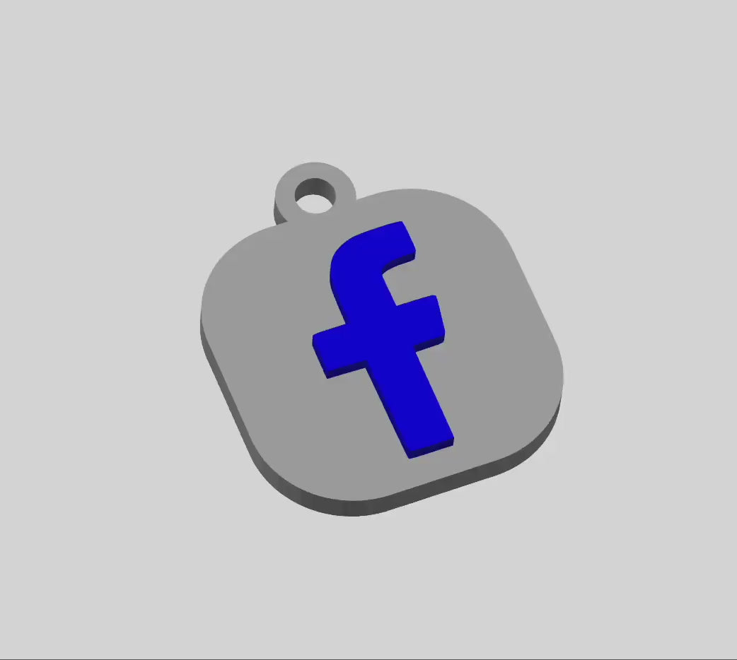 3D Social Media Nfc Keyring STL File, NFC Keychain, 3D printed keyring stl, nfc Style keychain stl, 3d printed keychain stl, 3d keyring stl