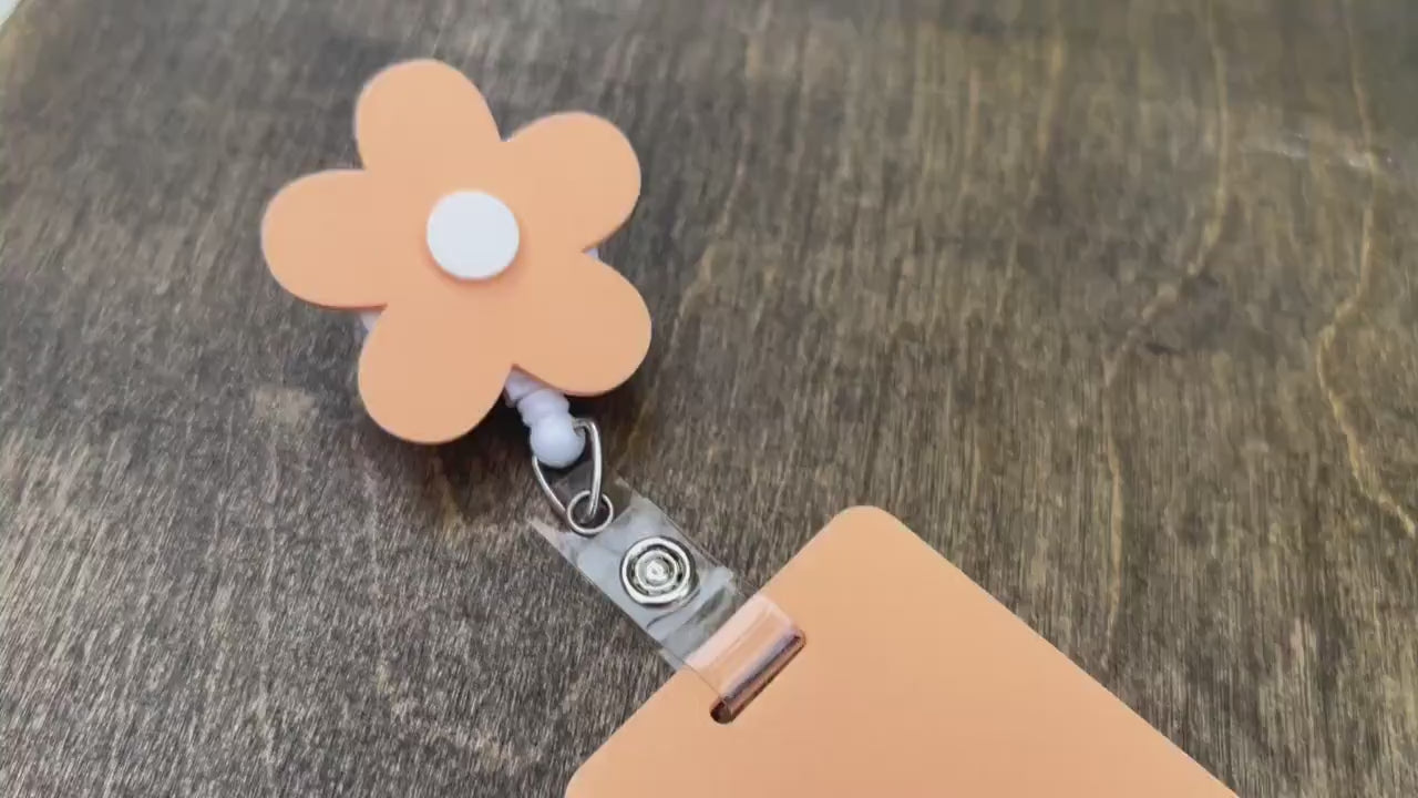 3D Nurse Badge Reel with Flower Topper STL, Badge Mate STL, Nurse Badge Holder, Badge reel stl, badge reel stl, healthcare worker stl