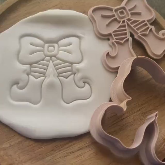 Elf Bow Cookie Cutter & Fondant Stamp STL, Elf Cookie Cutter Stamp, Christmas STL, Holiday Cookie Cutter, Elf Cookie