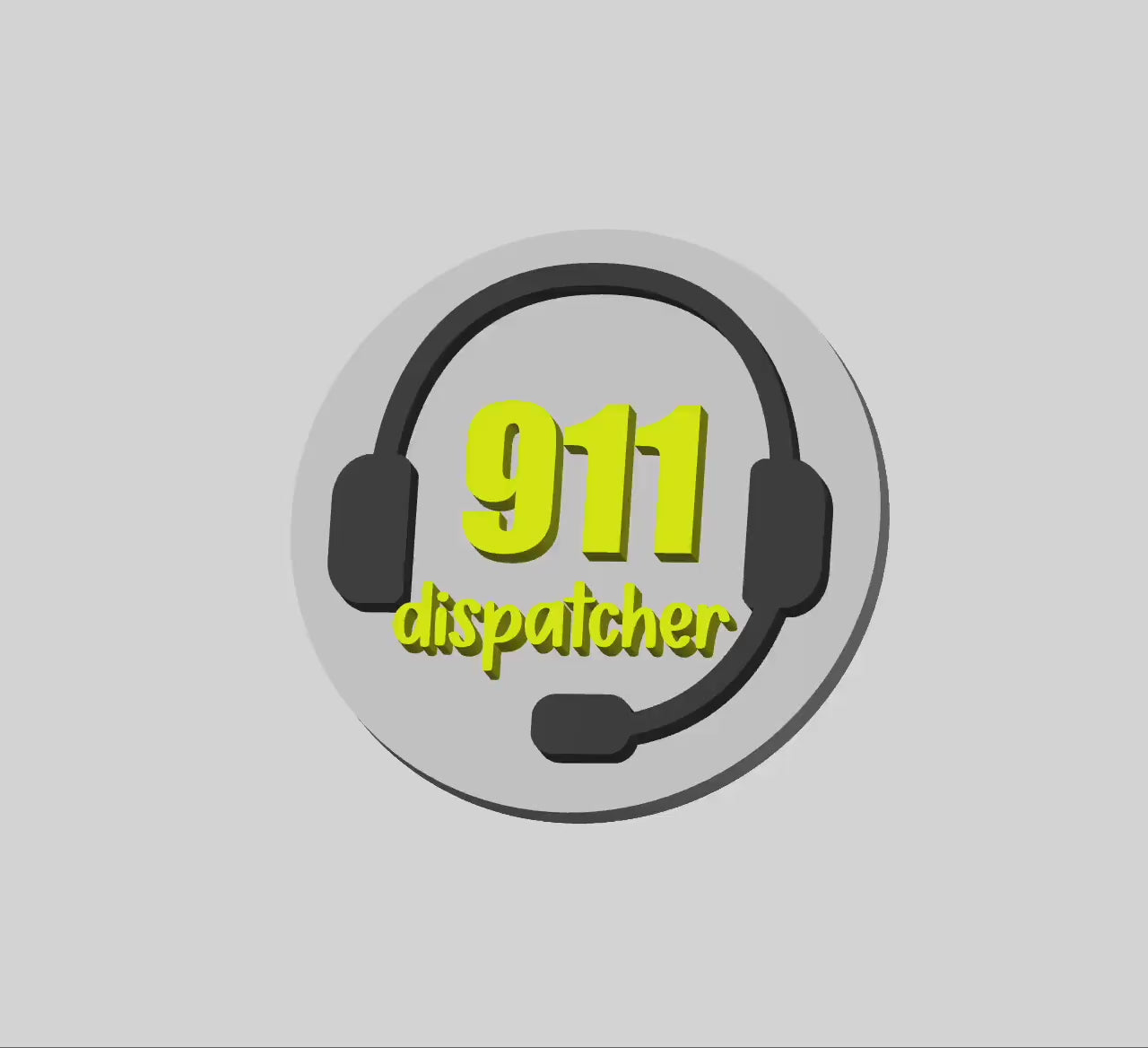 911 Dispatcher 3D Badge Topper STL, 911 Badge Reel STL, Badge reel topper stl, Dispatcher badge reel stl, Cute & Functional!  - V1