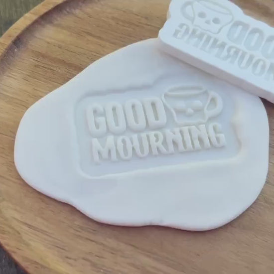 Good Mourning Fondant Embosser STL - 3d Printable Halloween Decorating Tool |Halloween Fondant Embosser | Halloween Cookie Stamp |