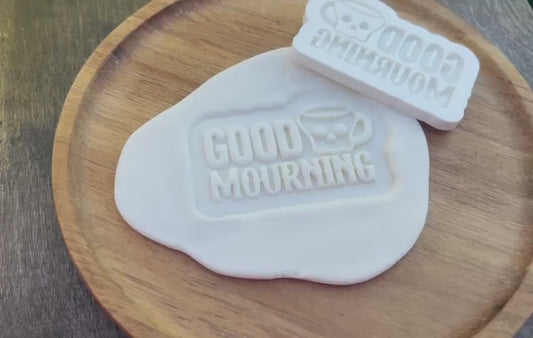 Good Mourning Fondant Embosser STL - 3d Printable Halloween Decorating Tool |Halloween Fondant Embosser | Halloween Cookie Stamp |