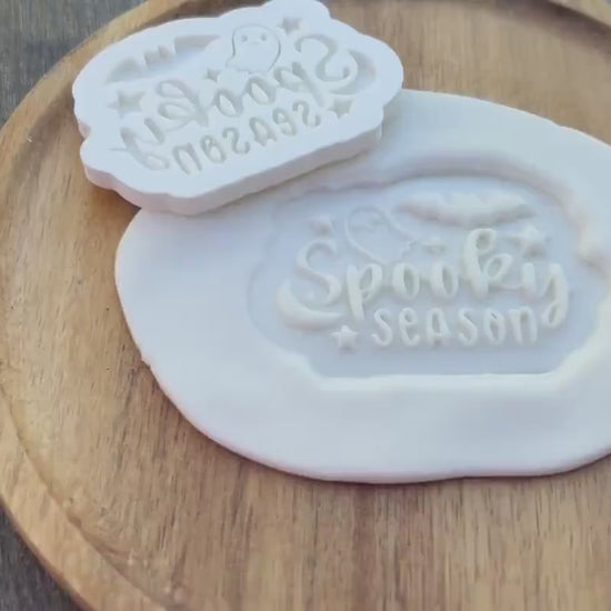 Spooky Season Fondant Embosser STL - 3d Printable Halloween Decorating Tool |Halloween Fondant Embosser | Halloween Cookie Stamp |