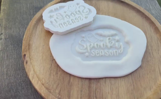 Spooky Season Fondant Embosser STL - 3d Printable Halloween Decorating Tool |Halloween Fondant Embosser | Halloween Cookie Stamp |