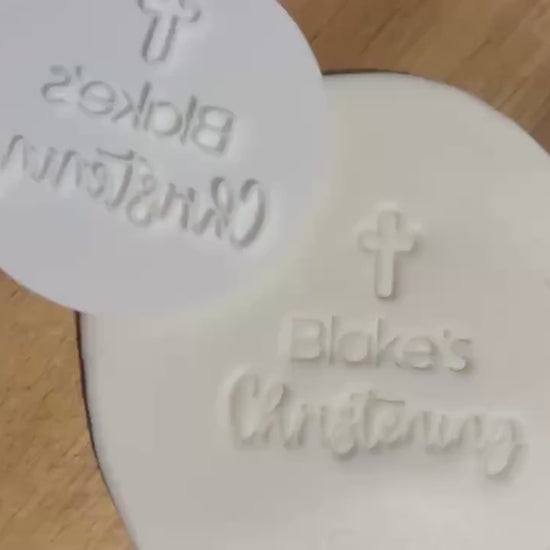 Custom 3D Fondant Stamp for Baby Christening - Personalized Name & Date STL File