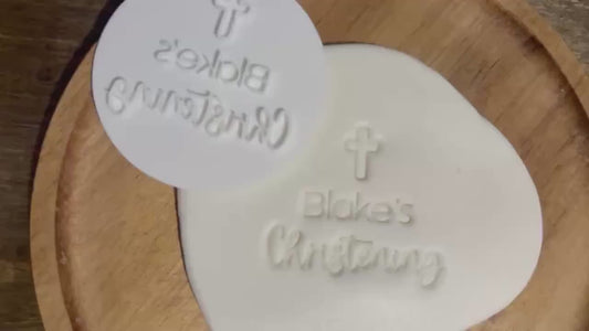 Custom 3D Fondant Stamp for Baby Christening - Personalized Name & Date STL File