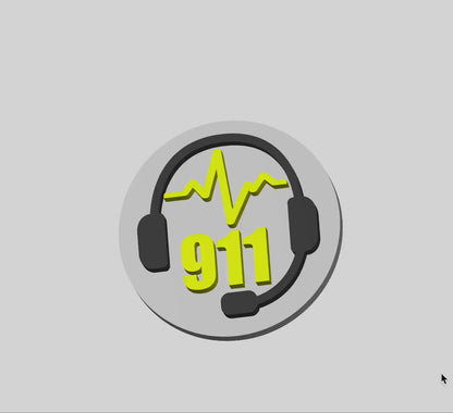 911 Dispatcher 3D Badge Topper STL, 911 Badge Reel STL, Badge reel topper stl, Dispatcher badge reel stl, Cute & Functional!  - V2