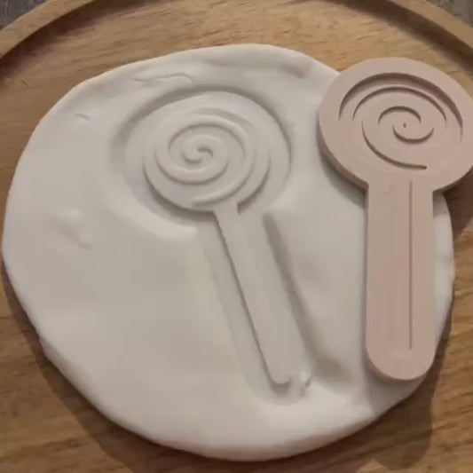 Lollipop Swirl Fondant Embosser, Christmas Cookie Cutter STL, Gingerbread Fondant Embosser, Christmas Cookies, Xmas Fondant Stamp