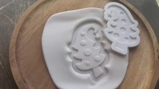 Christma Tree Cookie Cutter, Fondant Embosser, Whimsical Tree Cookie Cutter STL, Whimsical Tree Embosser, Xmas Cookies, Xmas Fondant Stamp