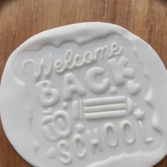 Welcome Back to school Cookie Cutter and Fondant Embosser Set STL File | 3D Printable Design |Back-to-School and Teacher Appreciation