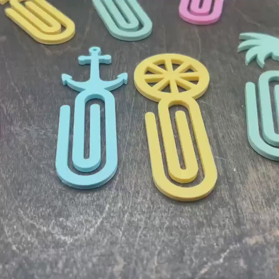 Summer Bookmark STL Designs – 6 Fun Shapes: Sun, Palm Tree, Leaf, Wheel, Anchor, Flamingo, Shell