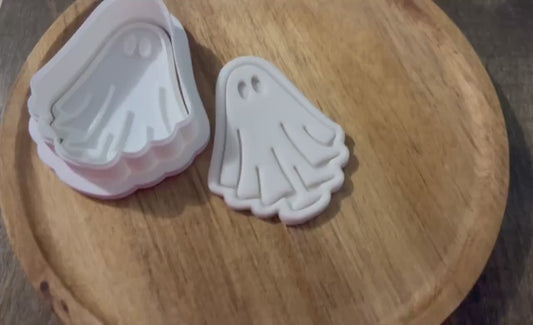 Ghost Cookie Cutter and Fondant Stamp STL | 3D Printable Halloween Baking Tools | 3D Printable Baking Tools