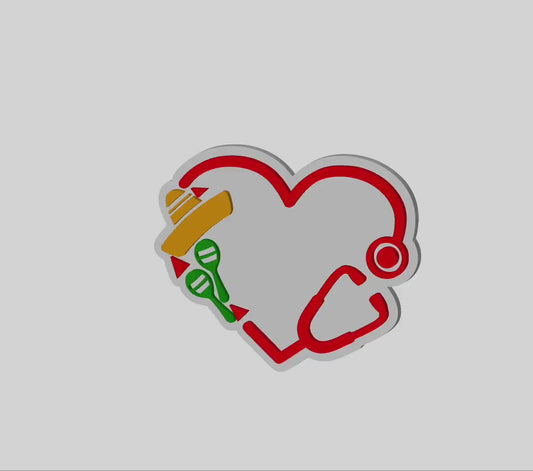 3D Badge Topper STL, Cinco de Mayo Stethoscope Badge Reel Topper STL – 3D Print File for Nurses, Fiesta Medical Badge Accessory