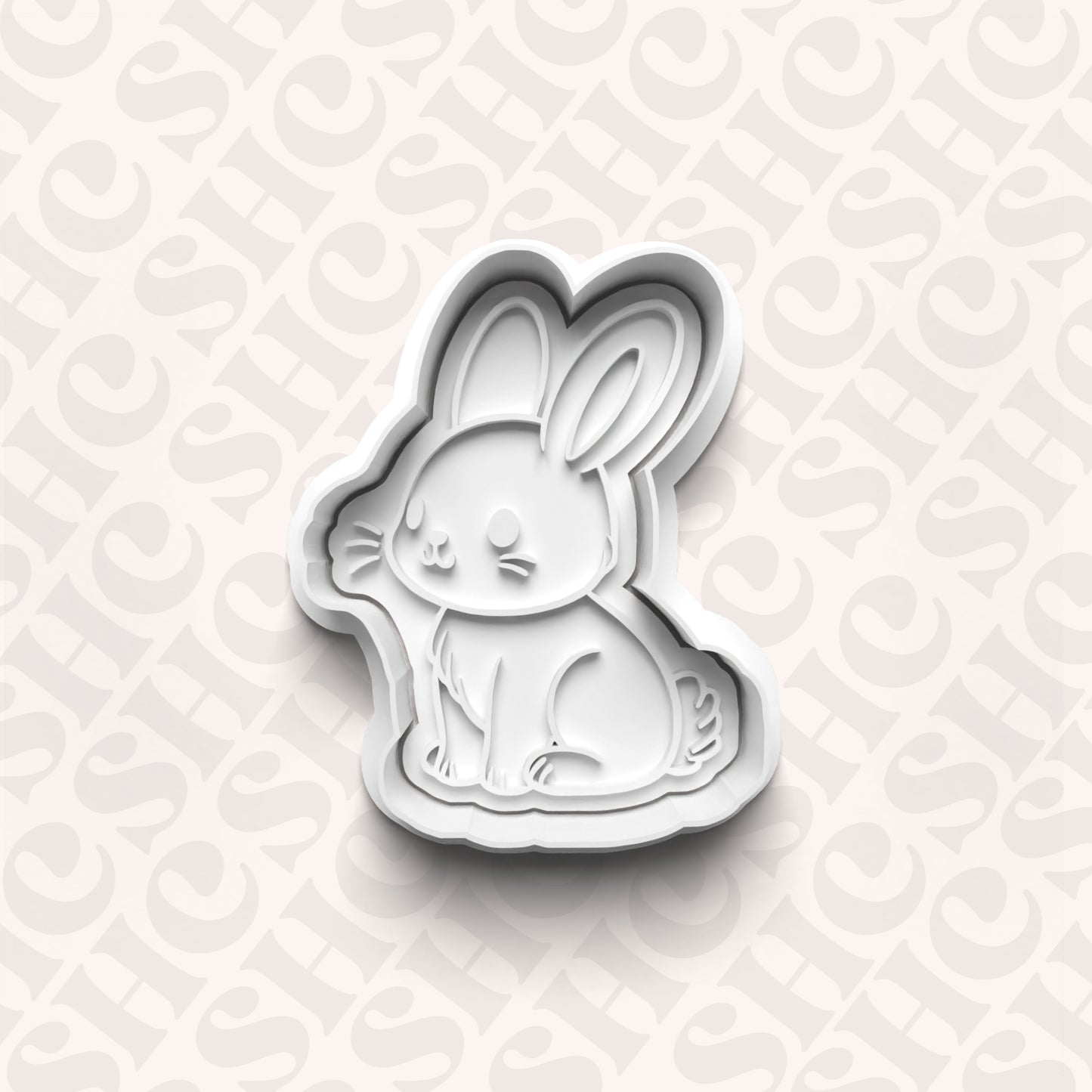 DONE TO ORDER: Rabbit Cookie Cutter + Fondant Stamp Set