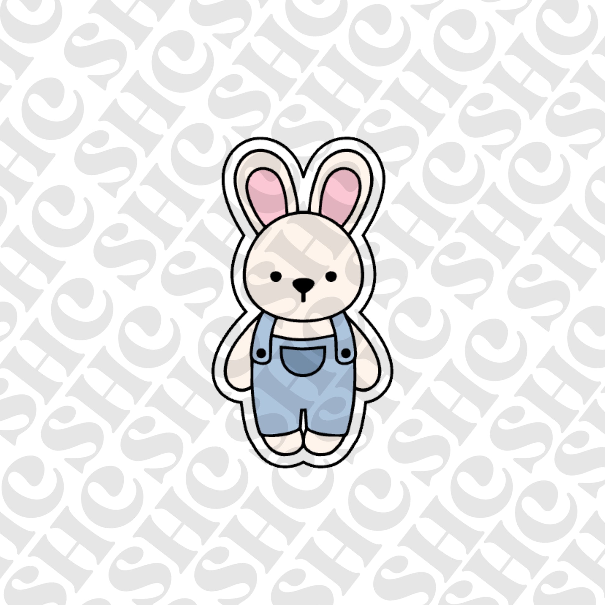 DONE TO ORDER: Boy Bunny Cookie Cutter/Fondant Stamp/Embosser - SHCreations