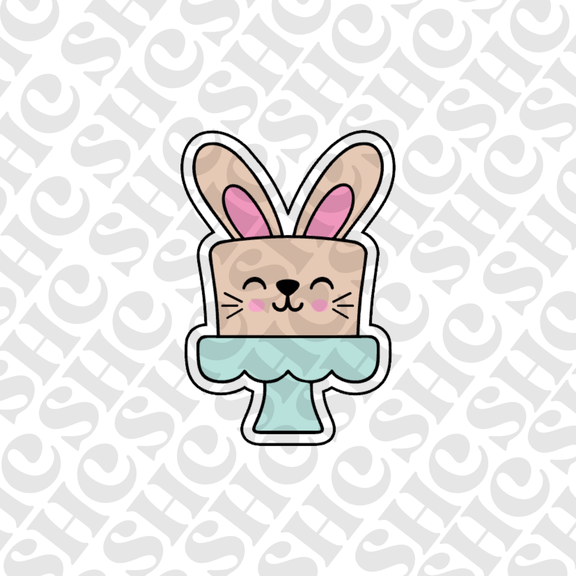 DONE TO ORDER: Bunny Cake Cookie Cutter/Fondant Stamp/Embosser - SHCreations