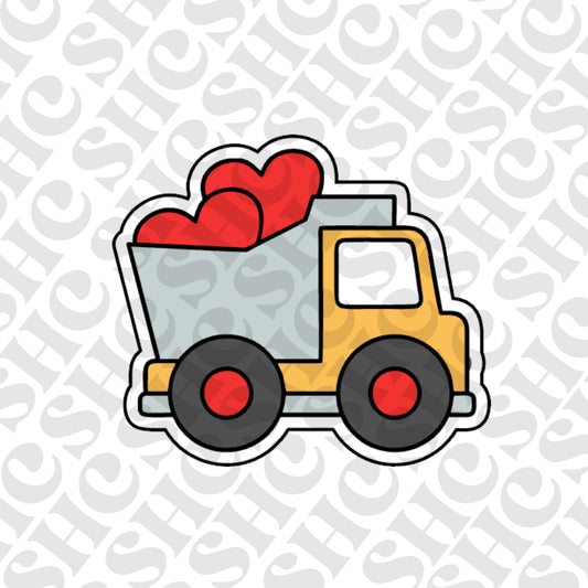 DONE TO ORDER: Dump Truck w/Heart Cookie Cutter + Fondant Embosser - SHCreations