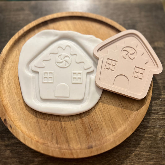 DONE TO ORDER: Gingerbread House Cookie Cutter + Fondant Embosser - SHCreations