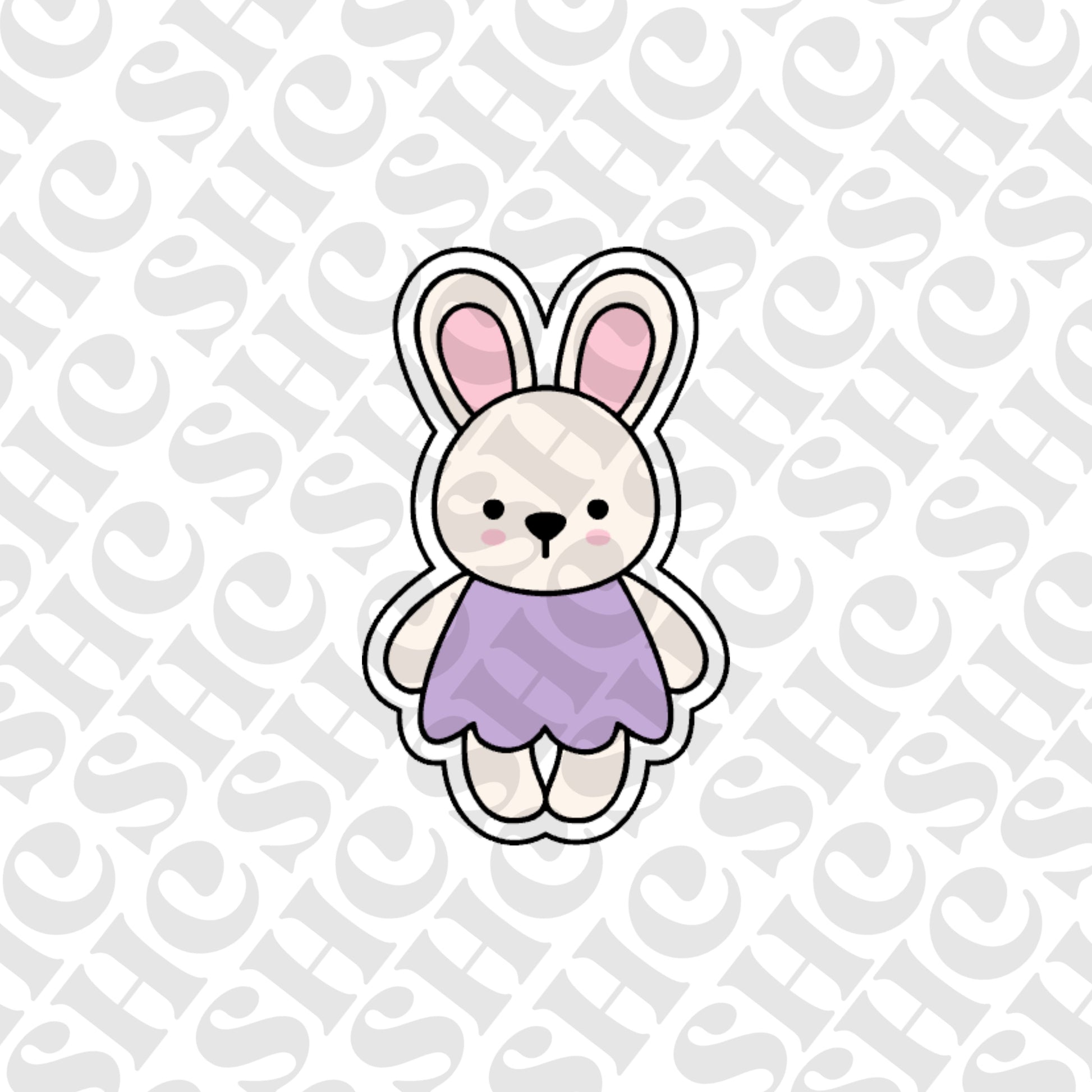 DONE TO ORDER: Girl Bunny Cookie Cutter/Fondant Stamp/Embosser - SHCreations