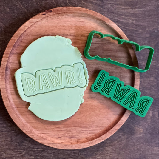 DONE TO ORDER: Rawr! Cookie Cutter + Fondant Embosser - SHCreations