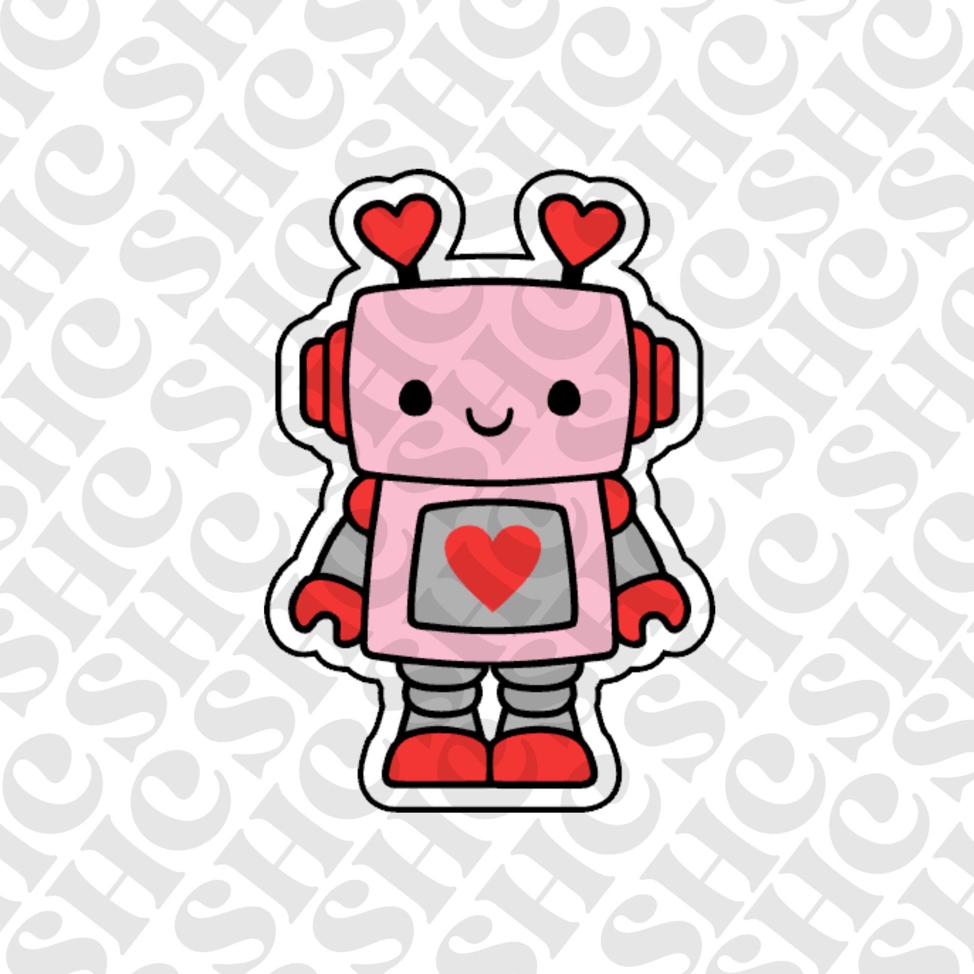 DONE TO ORDER: Robot w/Heart Cookie Cutter + Fondant Embosser - SHCreations