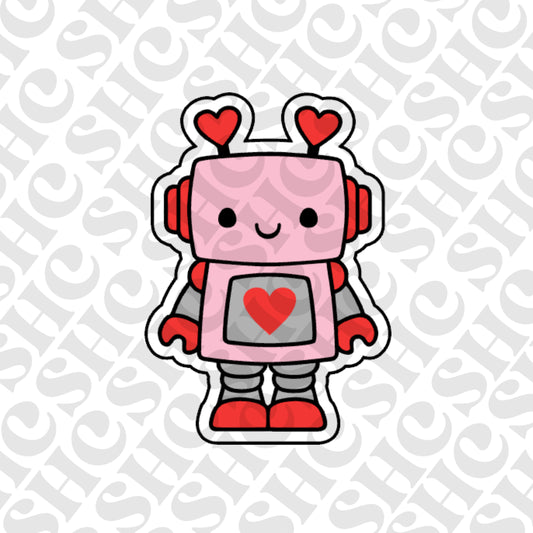 DONE TO ORDER: Robot w/Heart Cookie Cutter + Fondant Embosser - SHCreations