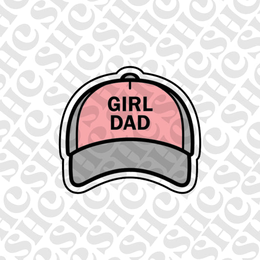 DONE TO ORDER: "Girl Dad" Hat Cookie Cutter + Fondant Stamp/Embosser - SHCreations