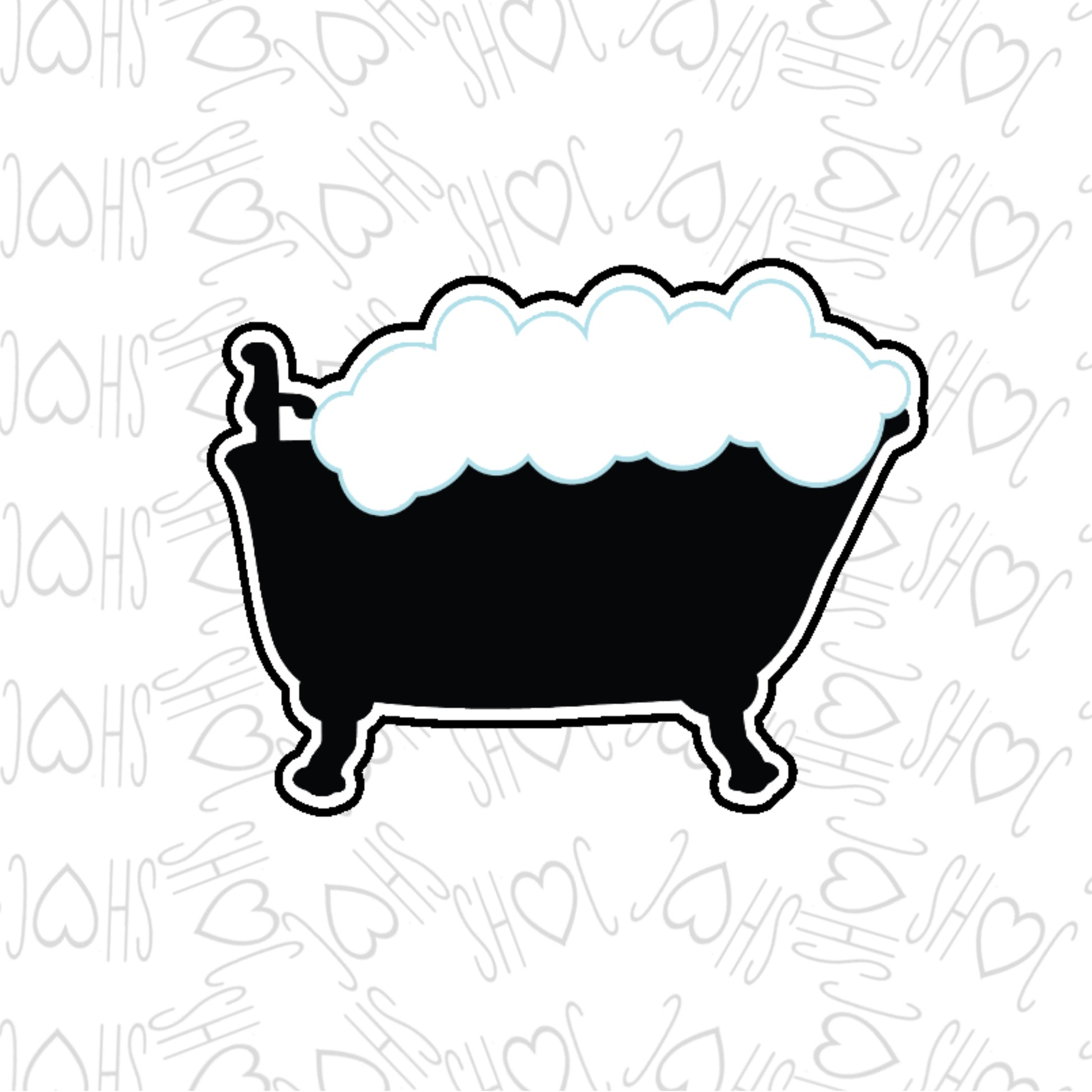 DONE TO ORDER: Bathtub w/Bubbles Cookie Cutter - SHCreations