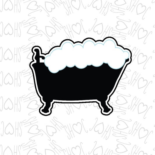DONE TO ORDER: Bathtub w/Bubbles Cookie Cutter - SHCreations