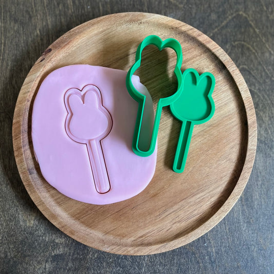 DONE TO ORDER: Bunny Cake Pop Cookie Cutter + Fondant Embosser - SHCreations