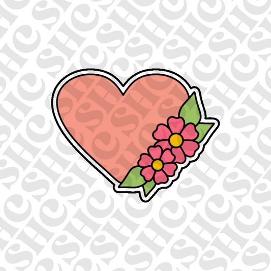 DONE TO ORDER: Floral Heart Cookie Cutter - SHCreations