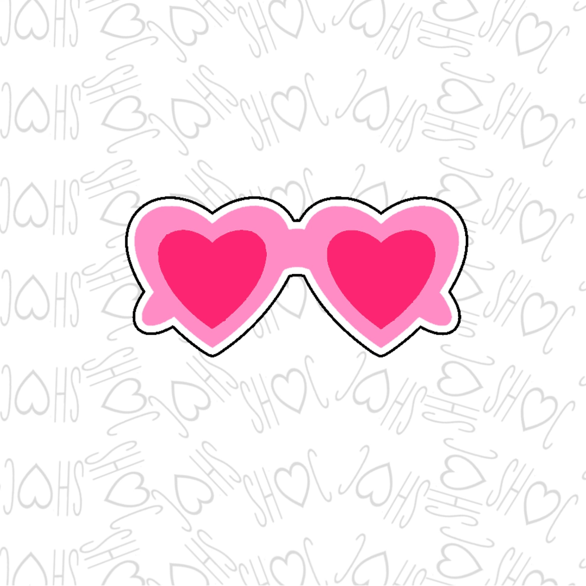DONE TO ORDER : Heart Sunglasses 2 Cookie Cutter /Fondant Embosser - SHCreations
