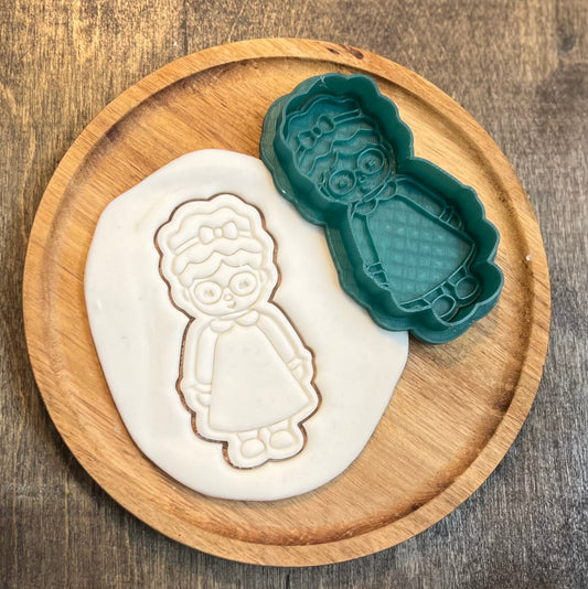DONE TO ORDER: Mrs Claus Cookie Cutter + Fondant Stamp - SHCreations