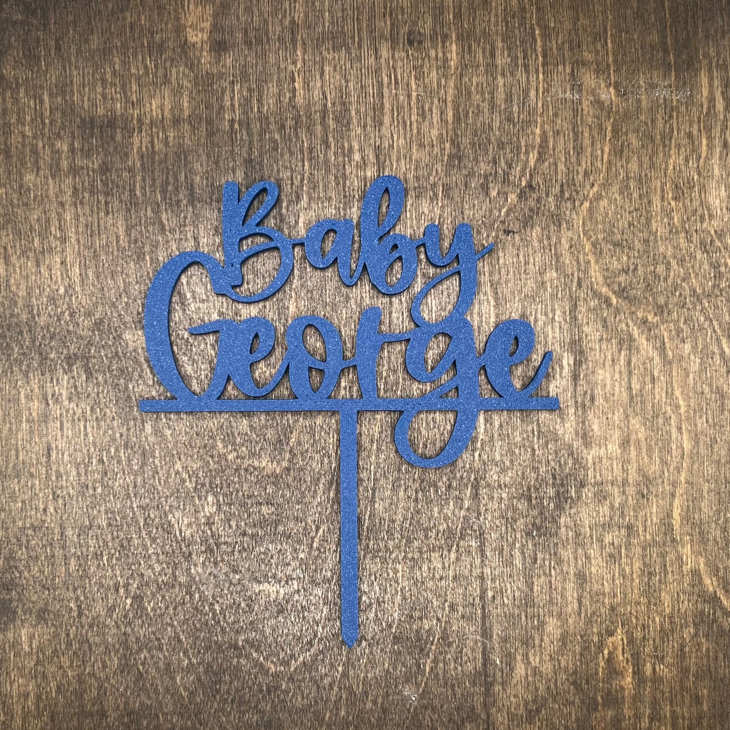Custom Single Layer Cake Topper w/Bar (2 Lines-Text Only) - SHCreations
