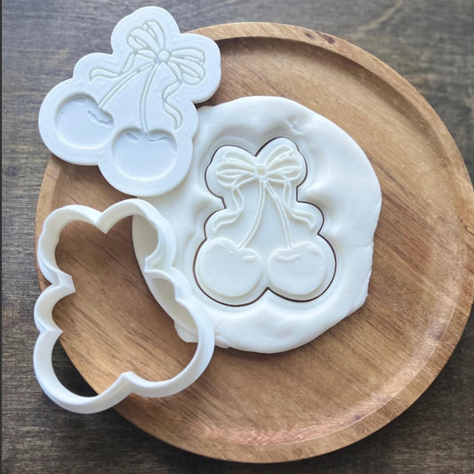 DONE TO ORDER: Cherry Fondant Embosser + Cookie Cutter - SHCreations