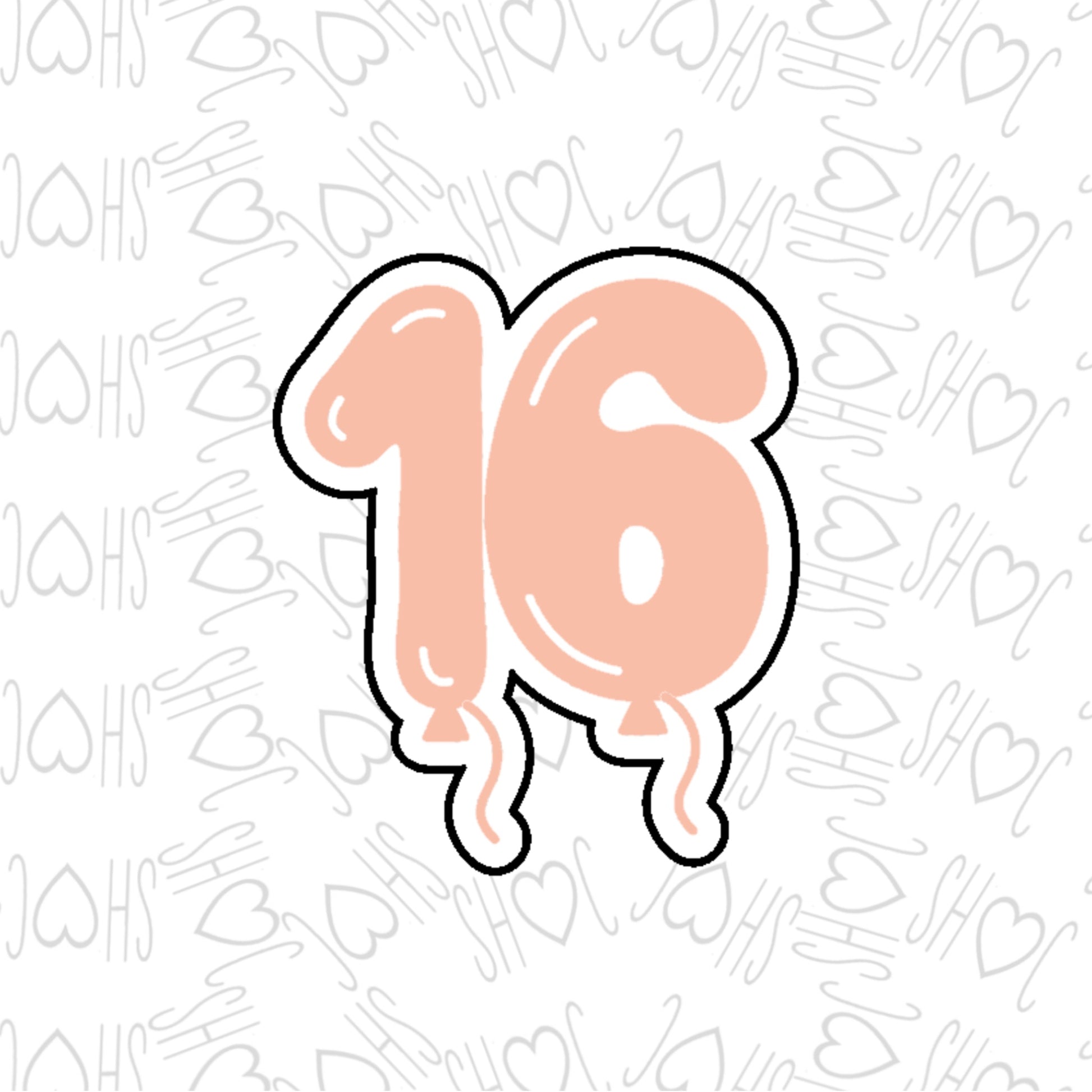 DONE TO ORDER: "16" Balloon Cookie Cutter/Fondant Embosser - SHCreations