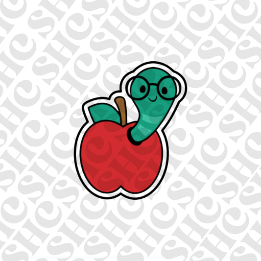 DONE TO ORDER: Apple w/wormCookie Cutter/Fondant Stamp - SHCreations