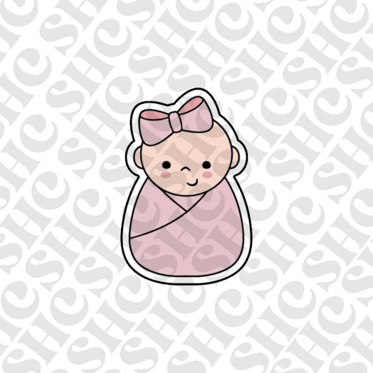 DONE TO ORDER: Baby Girl Swaddle Cookie Cutter/Fondant Stamp/Embosser - SHCreations