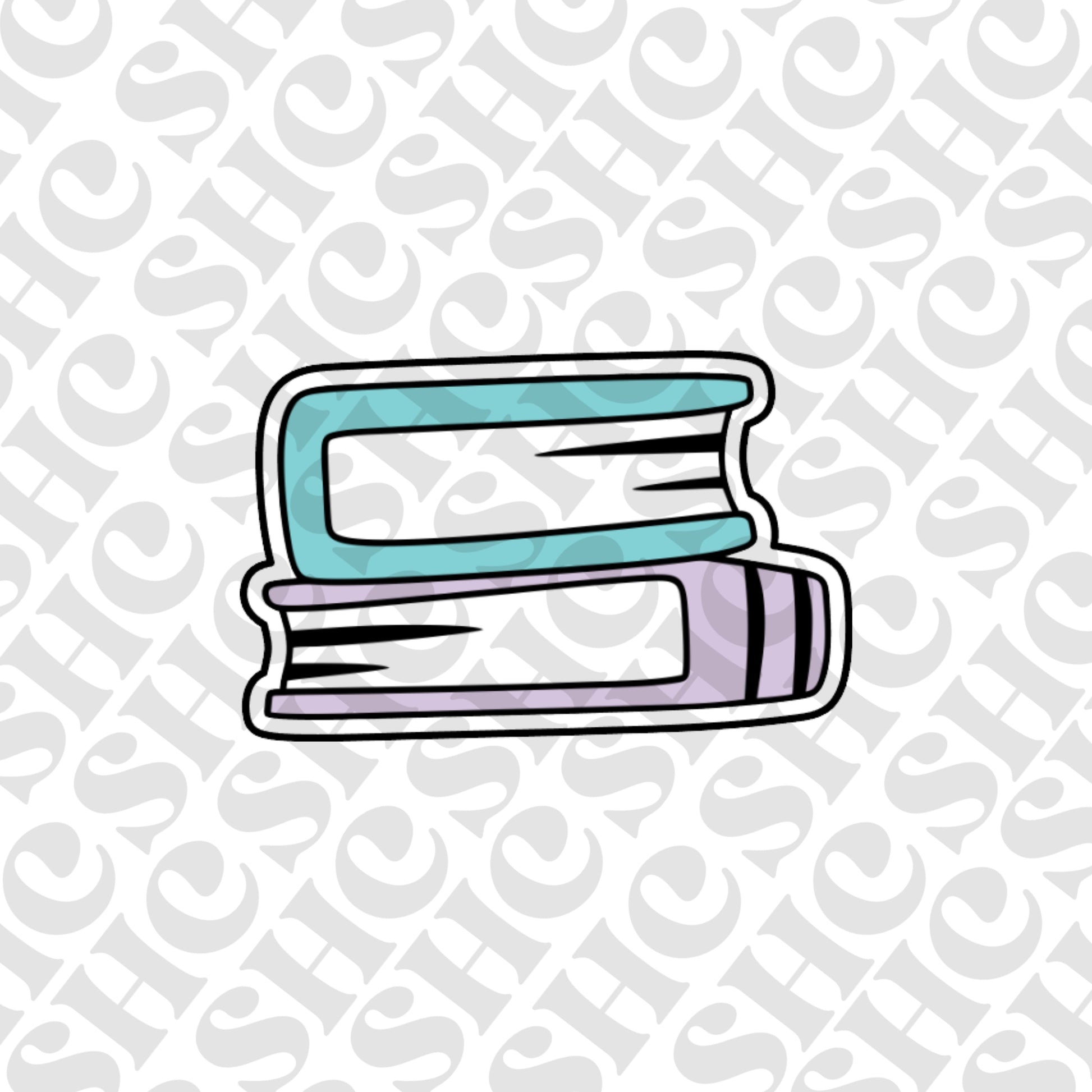 DONE TO ORDER: Bookstack Cookie Cutter/Fondant Stamp - SHCreations