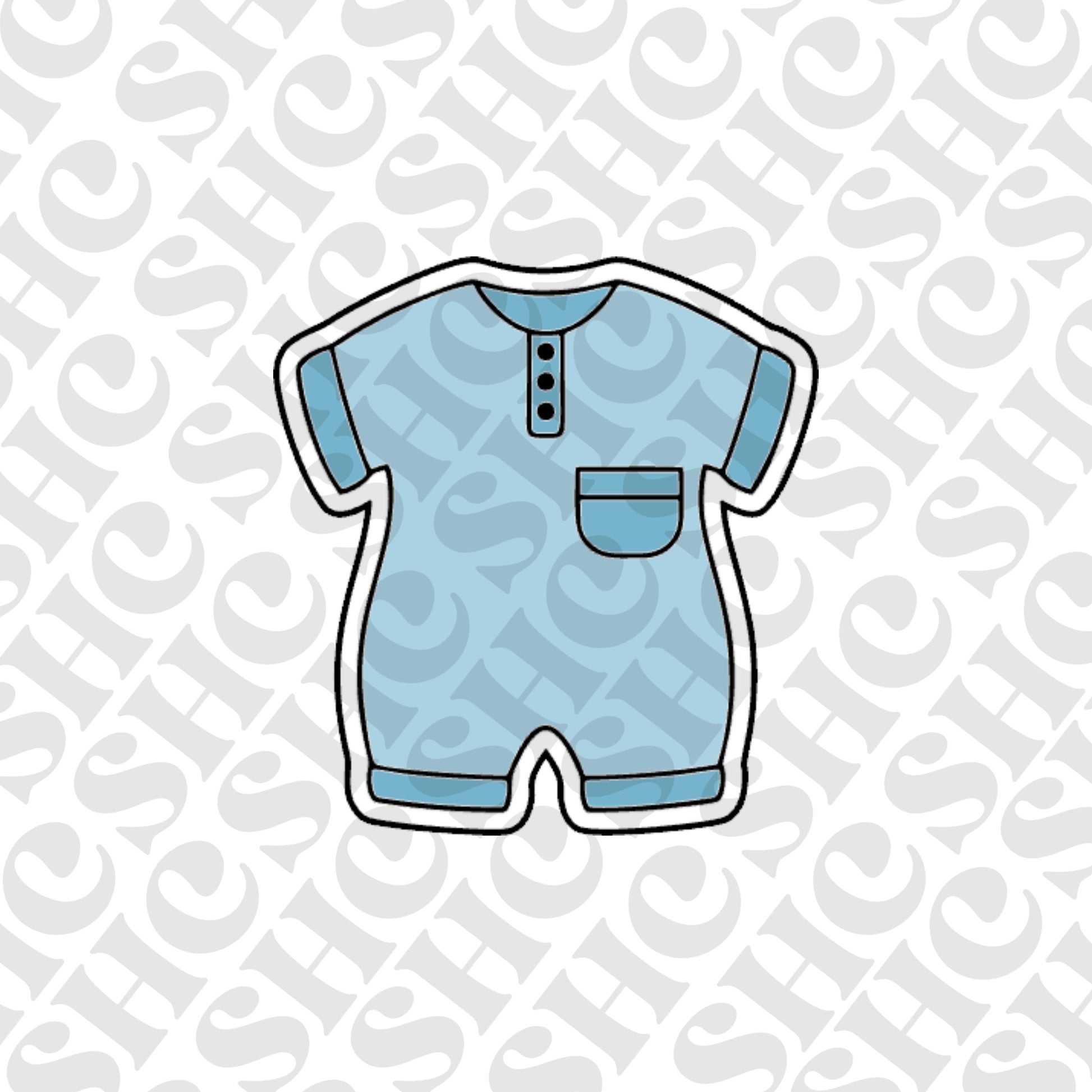 DONE TO ORDER: Boy Romper Cookie Cutter/Fondant Stamp/Embosser - SHCreations