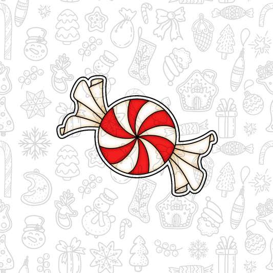 DONE TO ORDER: Christmas Candy Cookie Cutter + Fondant Embosser - SHCreations