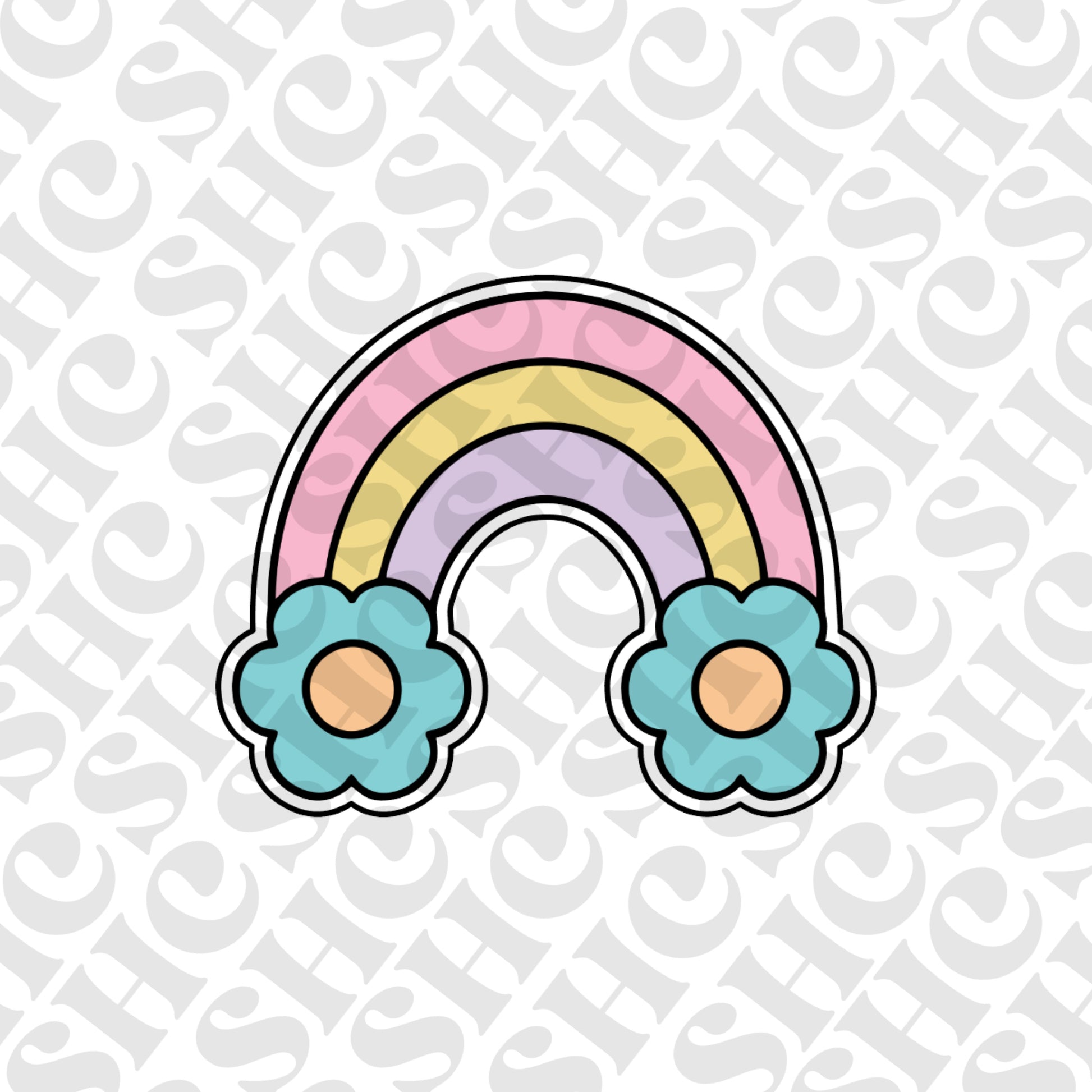 DONE TO ORDER: Flower Rainbow Cookie Cutter/Fondant Stamp - SHCreations