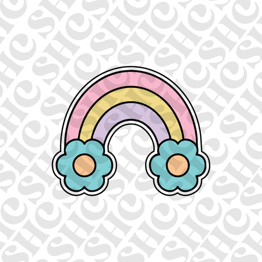 DONE TO ORDER: Flower Rainbow Cookie Cutter/Fondant Stamp - SHCreations