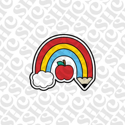 DONE TO ORDER: Pencil Rainbow Cookie Cutter/Fondant Stamp - SHCreations