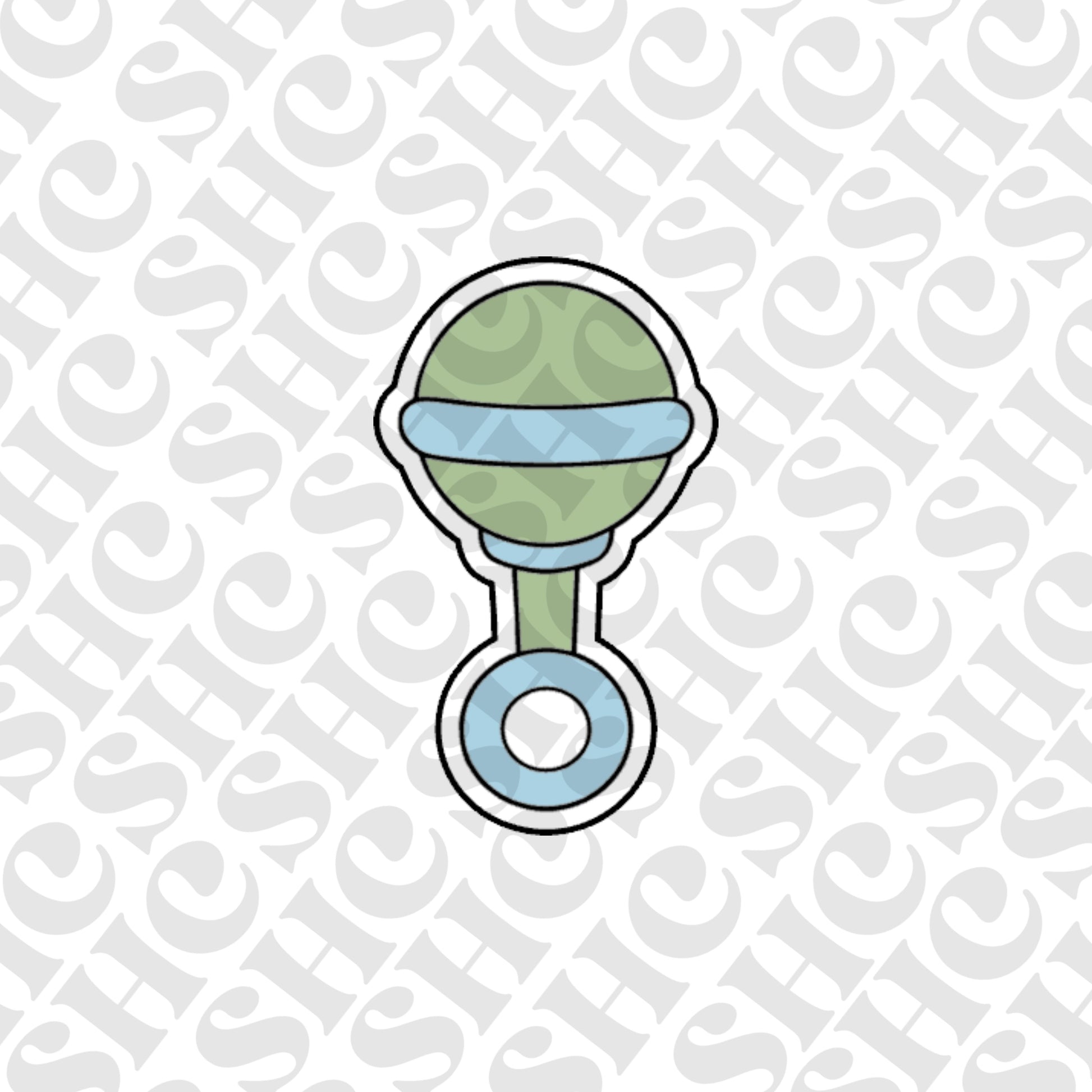 DONE TO ORDER: Rattle Cookie Cutter/Fondant Stamp/Embosser - SHCreations