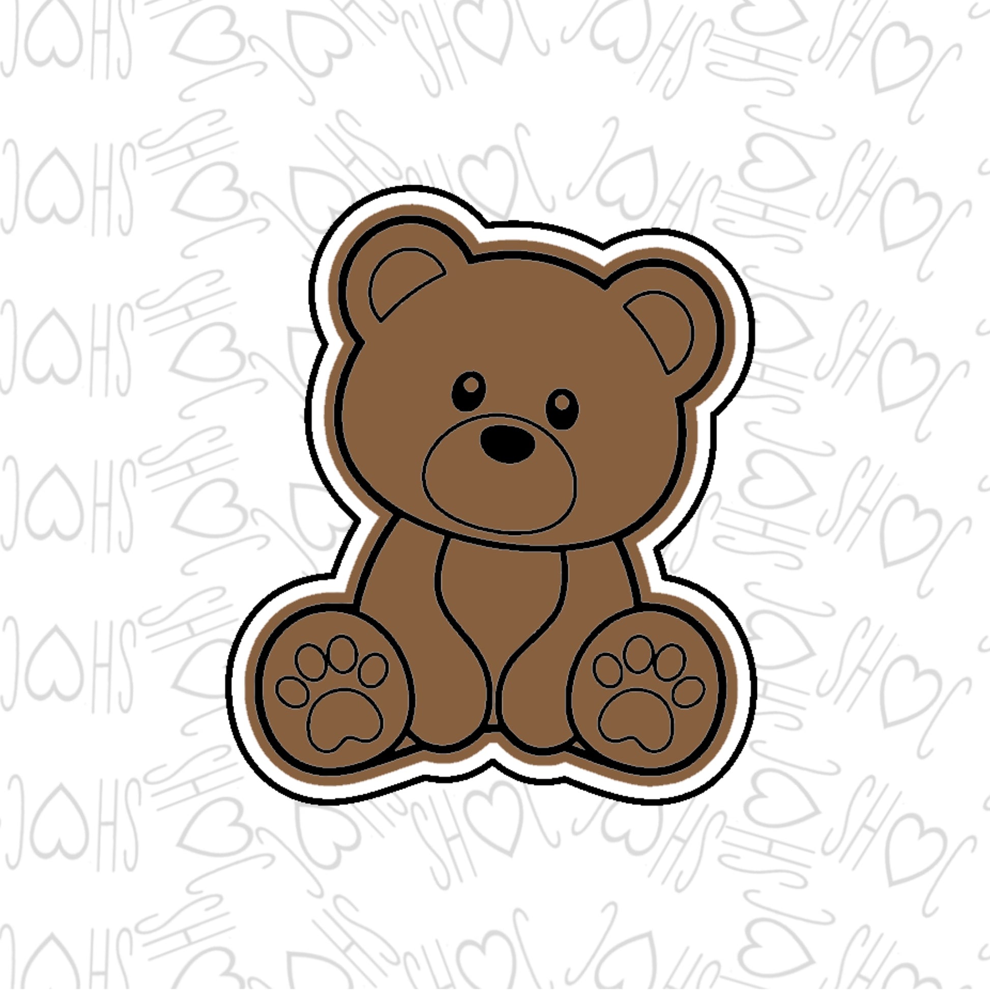 DONE TO ORDER: Sitting Teddy Bear Cookie Cutter/Fondant Embosser - SHCreations